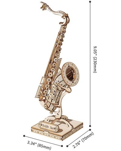 Drvena 3D slagalica Robo Time od 136 dijelova - Saksofon - 2